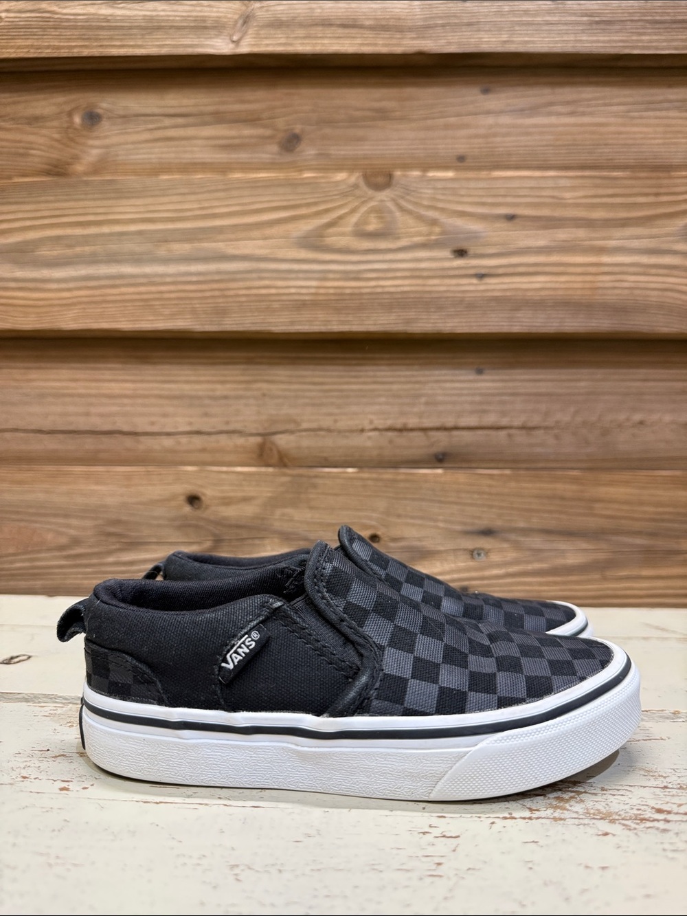 Vans Kids Slip-On Checkerboard Sneakers